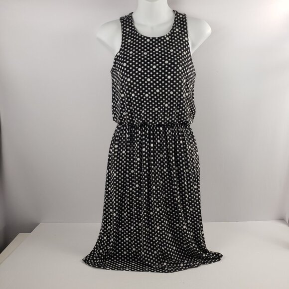 Ann Taylor Loft XSP Black White Sleeveless Print Women Petites Spring Summer - Picture 1 of 16